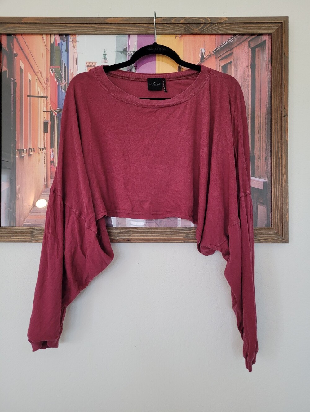 Urban Outfitters Out From Under Burgundy Long Sleeve Crop Top Small